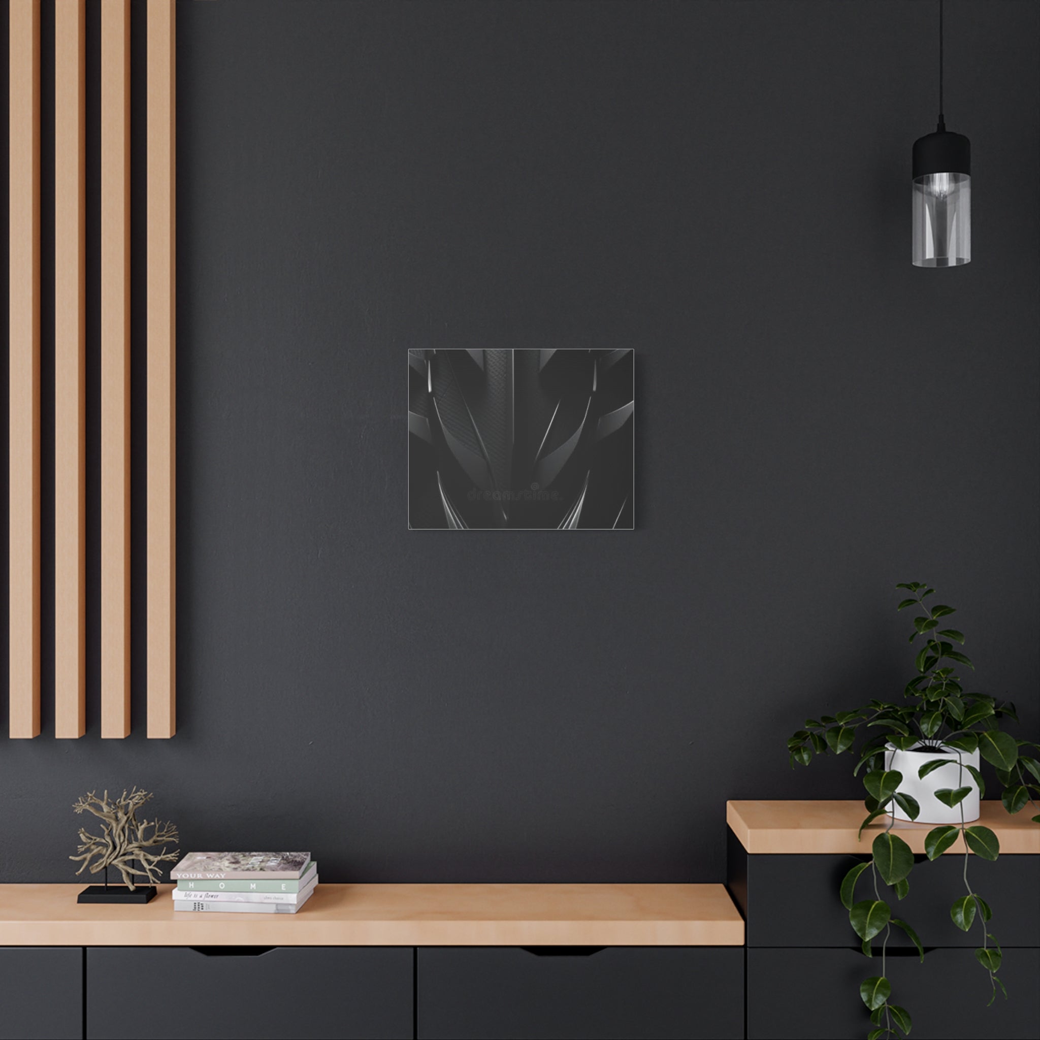Abstract Black Carbon Texture Canvas Print — Matte Stretched Wall Art